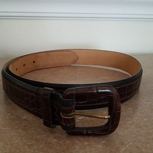 Lejon | Embossed Leather Belt Large